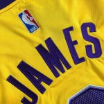 NBA 6 James Lakers authentique Maillot jaune